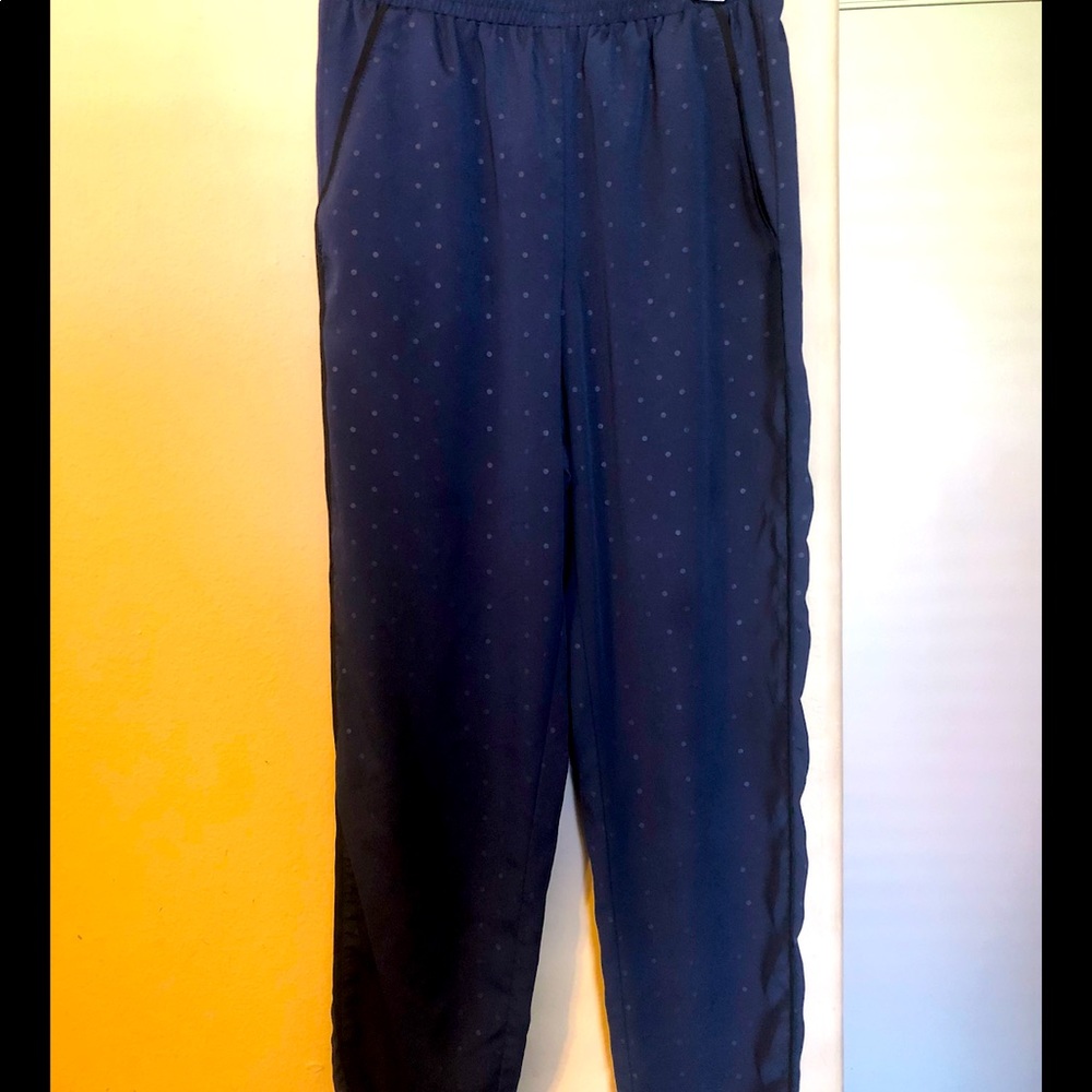 BCBG Blue polka dot pull on pants